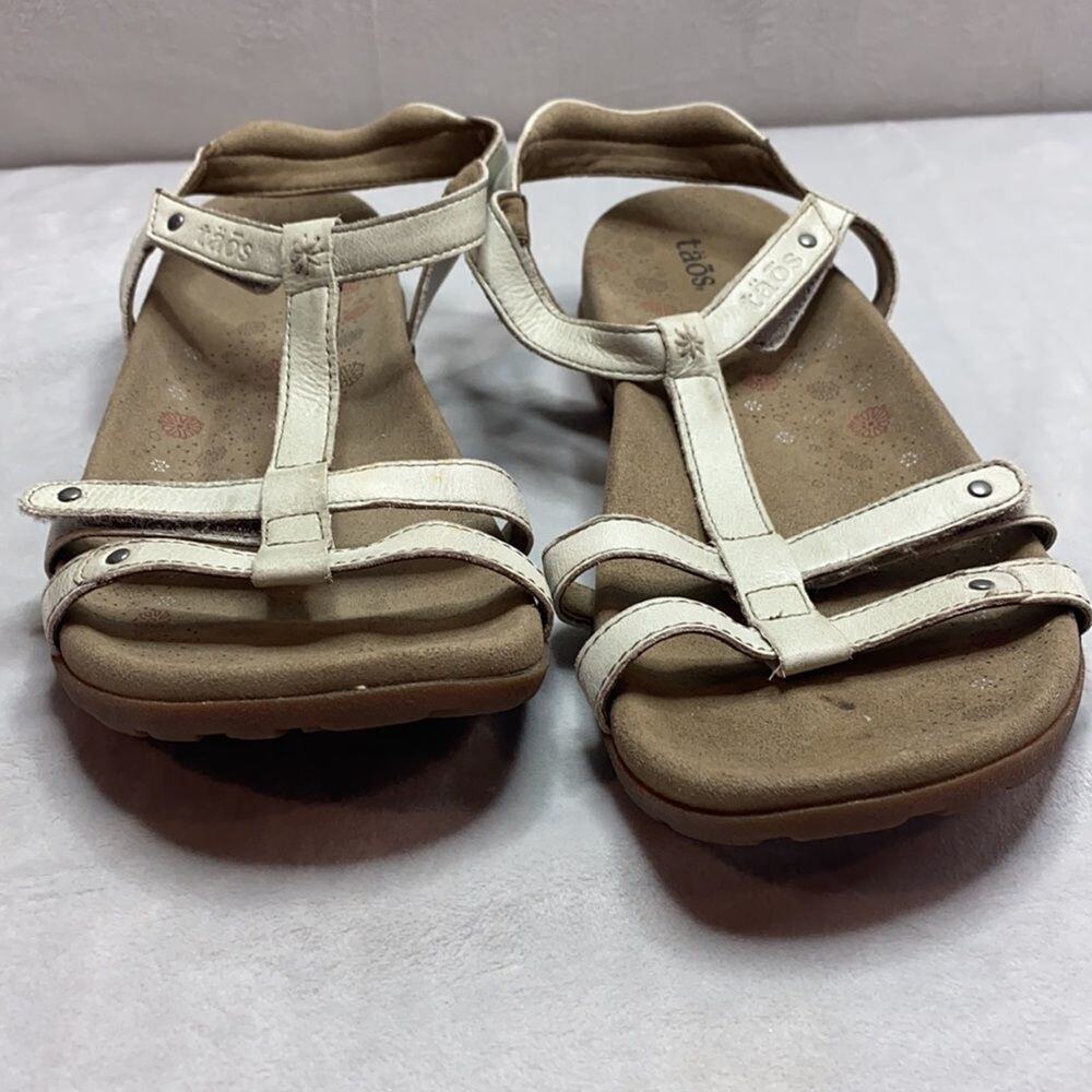 Taos Footwear Leather Double T-strap Sandal 10 - Picture 4 of 12
